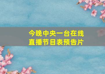 今晚中央一台在线直播节目表预告片