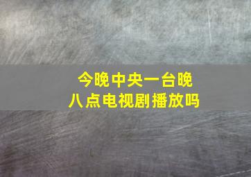 今晚中央一台晚八点电视剧播放吗