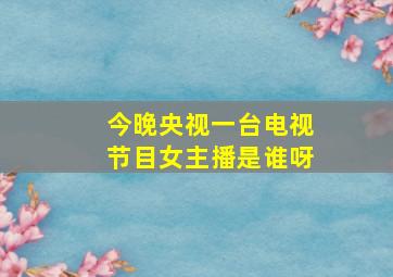 今晚央视一台电视节目女主播是谁呀