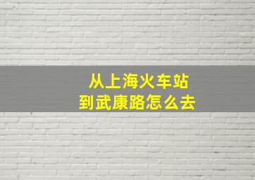 从上海火车站到武康路怎么去