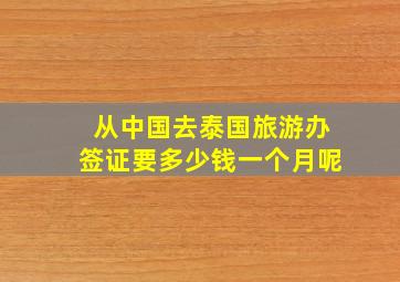 从中国去泰国旅游办签证要多少钱一个月呢