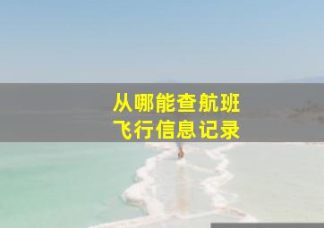 从哪能查航班飞行信息记录