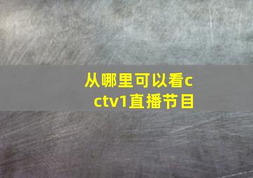 从哪里可以看cctv1直播节目