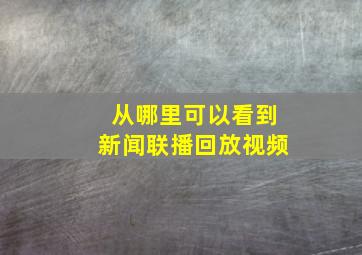 从哪里可以看到新闻联播回放视频