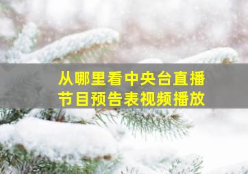 从哪里看中央台直播节目预告表视频播放