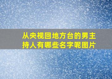 从央视回地方台的男主持人有哪些名字呢图片