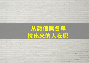 从微信黑名单拉出来的人在哪