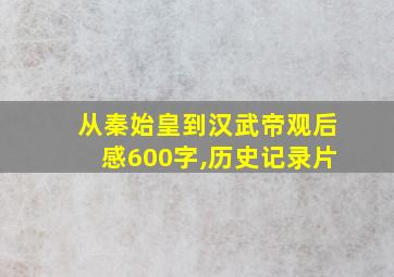 从秦始皇到汉武帝观后感600字,历史记录片