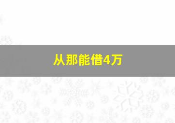 从那能借4万