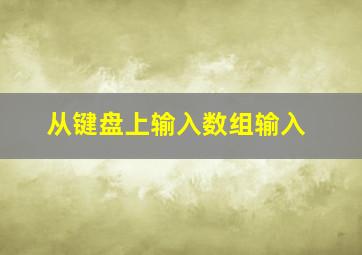 从键盘上输入数组输入