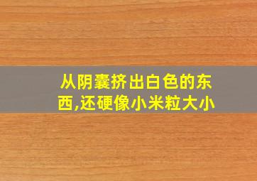 从阴囊挤出白色的东西,还硬像小米粒大小