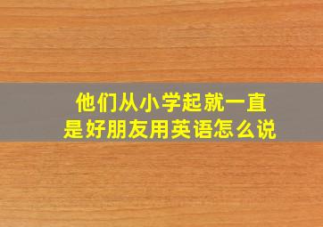 他们从小学起就一直是好朋友用英语怎么说