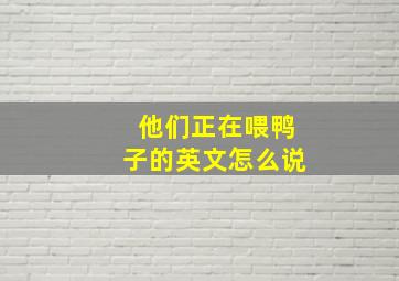 他们正在喂鸭子的英文怎么说