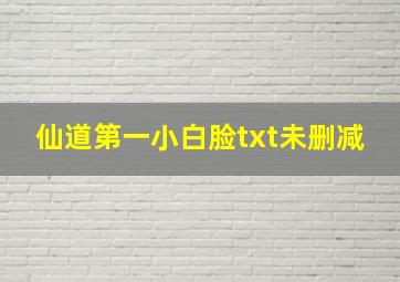 仙道第一小白脸txt未删减