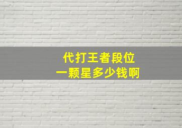 代打王者段位一颗星多少钱啊