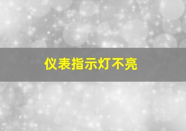 仪表指示灯不亮