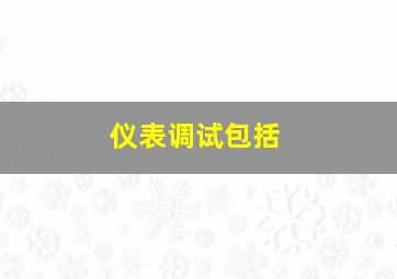 仪表调试包括