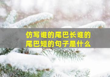 仿写谁的尾巴长谁的尾巴短的句子是什么