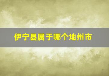 伊宁县属于哪个地州市