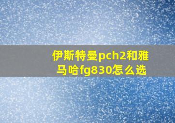 伊斯特曼pch2和雅马哈fg830怎么选