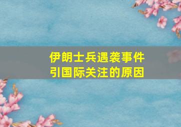 伊朗士兵遇袭事件引国际关注的原因