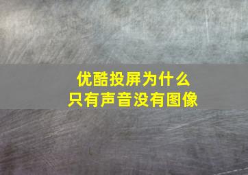 优酷投屏为什么只有声音没有图像