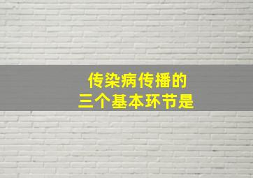 传染病传播的三个基本环节是