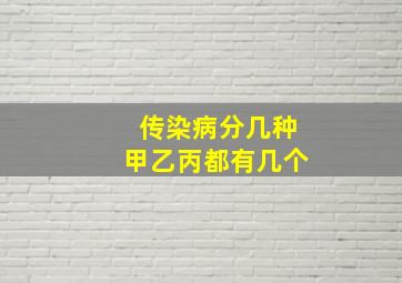 传染病分几种甲乙丙都有几个