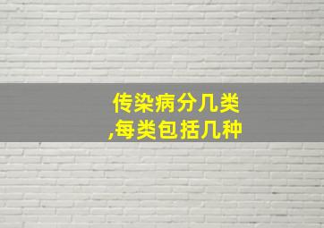 传染病分几类,每类包括几种