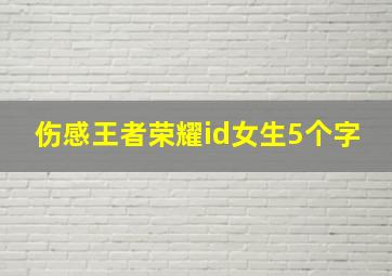 伤感王者荣耀id女生5个字