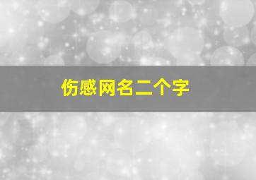 伤感网名二个字