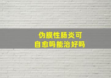 伪膜性肠炎可自愈吗能治好吗