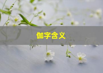 伽字含义