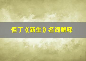 但丁《新生》名词解释