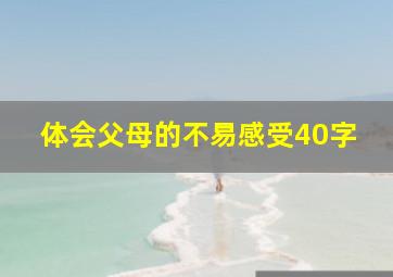 体会父母的不易感受40字