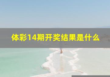 体彩14期开奖结果是什么