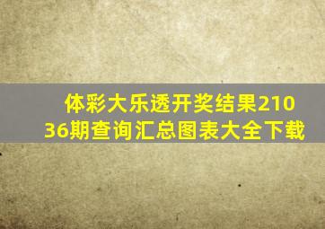 体彩大乐透开奖结果21036期查询汇总图表大全下载