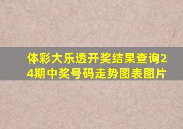 体彩大乐透开奖结果查询24期中奖号码走势图表图片