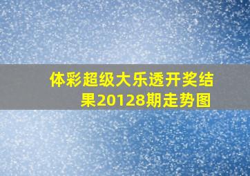 体彩超级大乐透开奖结果20128期走势图