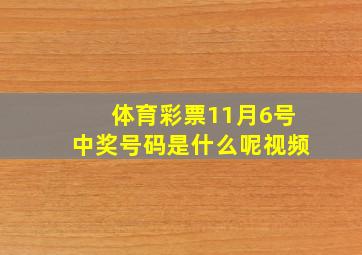 体育彩票11月6号中奖号码是什么呢视频