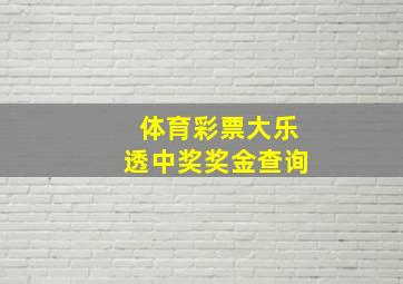 体育彩票大乐透中奖奖金查询