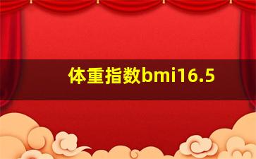 体重指数bmi16.5