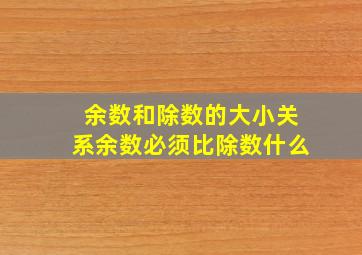 余数和除数的大小关系余数必须比除数什么