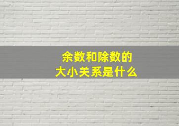 余数和除数的大小关系是什么