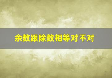 余数跟除数相等对不对