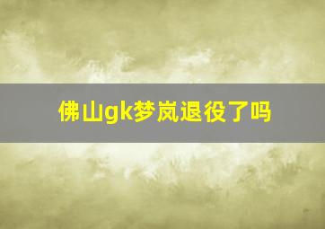 佛山gk梦岚退役了吗