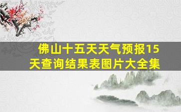 佛山十五天天气预报15天查询结果表图片大全集