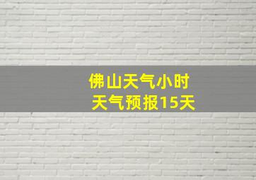 佛山天气小时天气预报15天