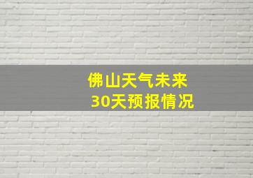 佛山天气未来30天预报情况