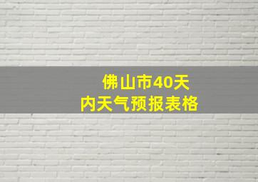 佛山市40天内天气预报表格